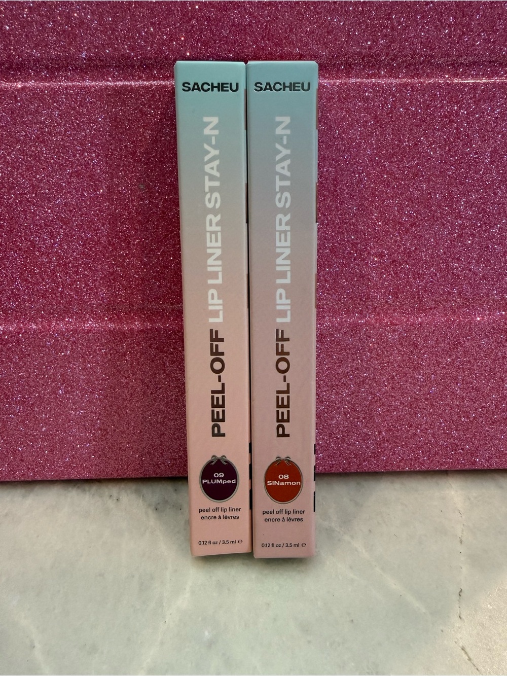 SACHEU Peel-Off Lip Liner Duo — Plum & sinnamon